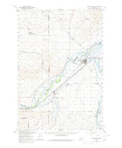 United States Geological Survey Three Forks, MT (1950, 62500-Scale) digital map