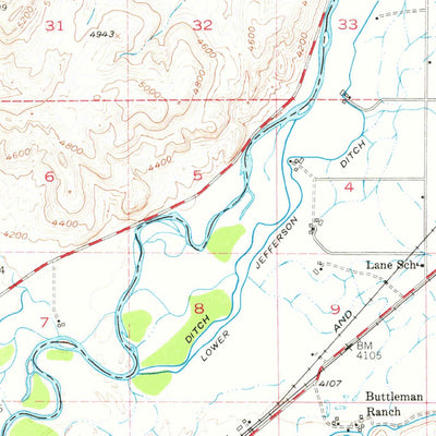 United States Geological Survey Three Forks, MT (1950, 62500-Scale) digital map