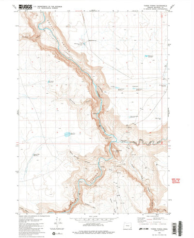 United States Geological Survey Three Forks, OR (1980, 24000-Scale) digital map