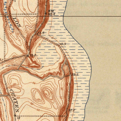 United States Geological Survey Three Islands, TX (1935, 31680-Scale) digital map