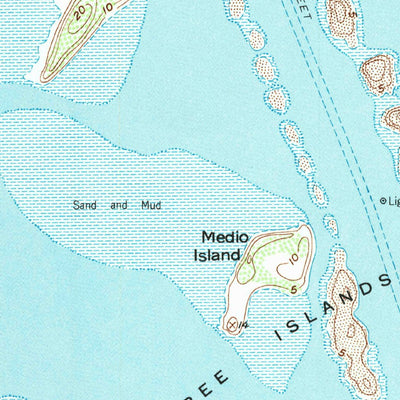 United States Geological Survey Three Islands, TX (1954, 24000-Scale) digital map