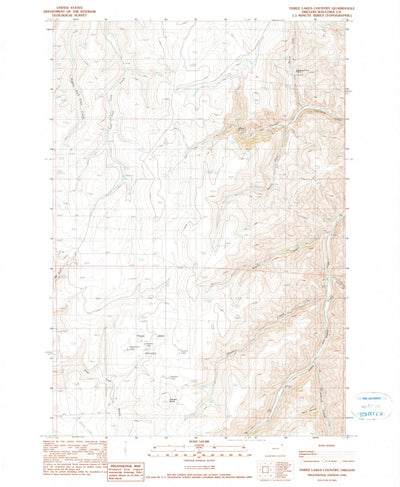 United States Geological Survey Three Lakes Country, OR (1990, 24000-Scale) digital map