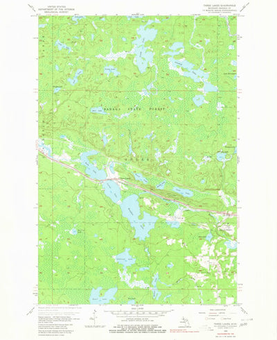 United States Geological Survey Three Lakes, MI (1956, 24000-Scale) digital map