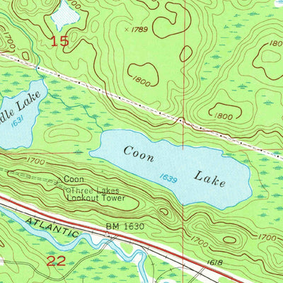 United States Geological Survey Three Lakes, MI (1956, 24000-Scale) digital map