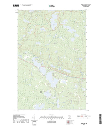 United States Geological Survey Three Lakes, MI (2023, 24000-Scale) digital map