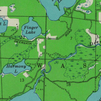 United States Geological Survey Three Lakes, WI (1938, 48000-Scale) digital map
