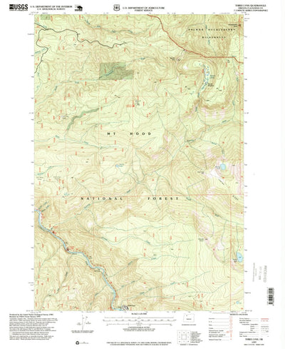 United States Geological Survey Three Lynx, OR (1997, 24000-Scale) digital map