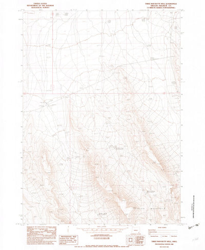 United States Geological Survey Three Man Butte Well, OR (1982, 24000-Scale) digital map