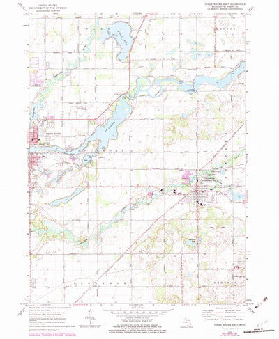 United States Geological Survey Three Rivers East, MI (1972, 24000-Scale) digital map
