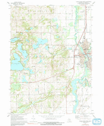 United States Geological Survey Three Rivers West, MI (1972, 24000-Scale) digital map