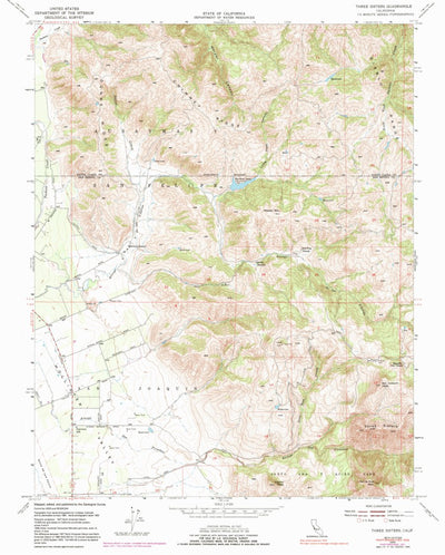 United States Geological Survey Three Sisters, CA (1954, 24000-Scale) digital map