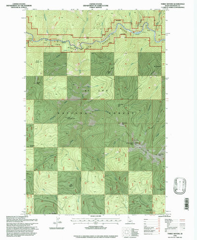 United States Geological Survey Three Sisters, ID (1995, 24000-Scale) digital map