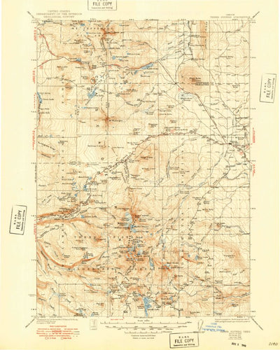 United States Geological Survey Three Sisters, OR (1932, 125000-Scale) digital map
