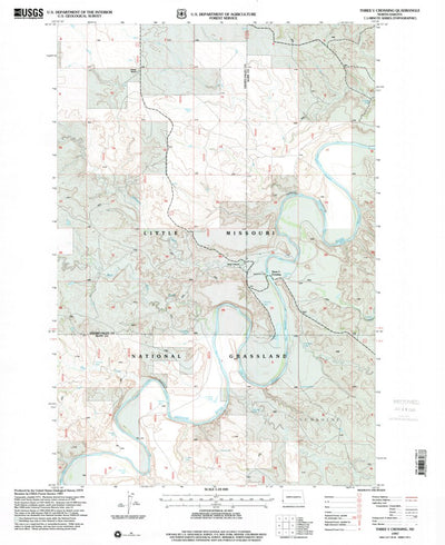United States Geological Survey Three V Crossing, ND (1997, 24000-Scale) digital map