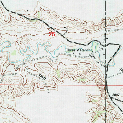 United States Geological Survey Three V Crossing, ND (1997, 24000-Scale) digital map
