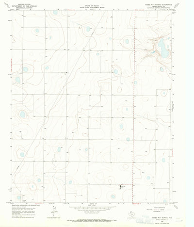 United States Geological Survey Three Way School, TX (1968, 24000-Scale) digital map