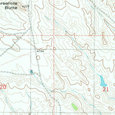 United States Geological Survey Threemile Butte, WY (1981, 24000-Scale) digital map