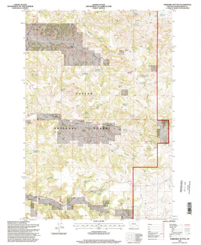 United States Geological Survey Threemile Buttes, MT (1995, 24000-Scale) digital map