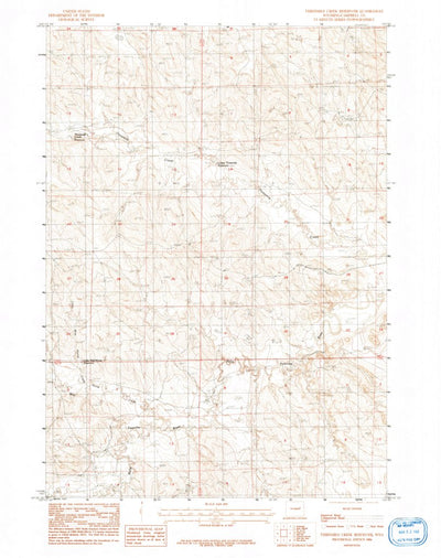 United States Geological Survey Threemile Creek Reservoir, WY (1984, 24000-Scale) digital map