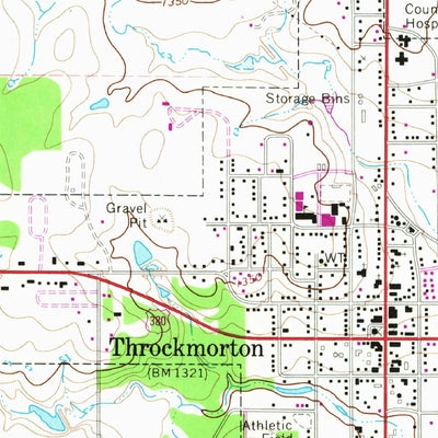 United States Geological Survey Throckmorton, TX (1966, 24000-Scale) digital map