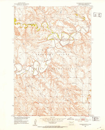 United States Geological Survey Thunder Butte, SD (1951, 24000-Scale) digital map