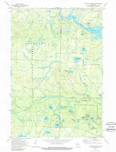 United States Geological Survey Thunder Mountain, WI (1972, 24000-Scale) digital map