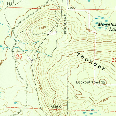 United States Geological Survey Thunder Mountain, WI (1972, 24000-Scale) digital map