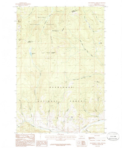 United States Geological Survey Thunderbolt Creek, MT (1985, 24000-Scale) digital map