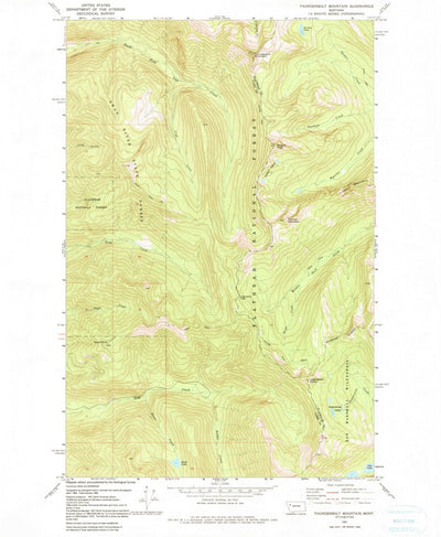 United States Geological Survey Thunderbolt Mountain, MT (1965, 24000-Scale) digital map