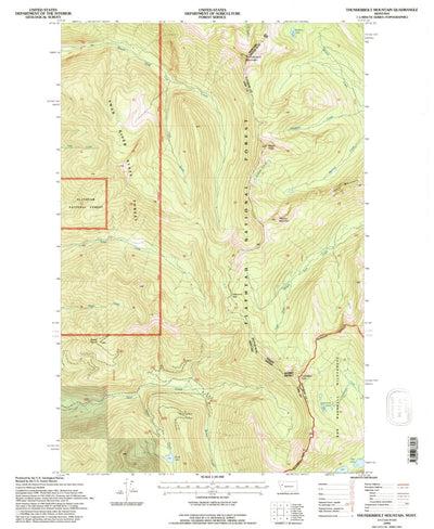 United States Geological Survey Thunderbolt Mountain, MT (1994, 24000-Scale) digital map