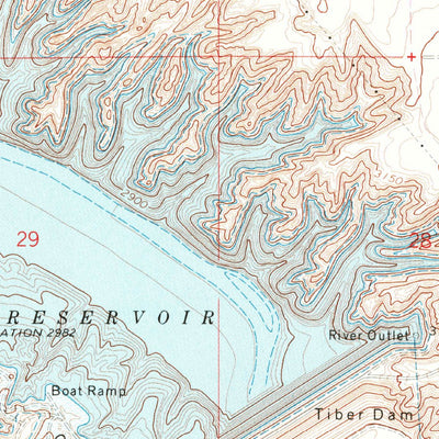 United States Geological Survey Tiber Dam, MT (1970, 24000-Scale) digital map