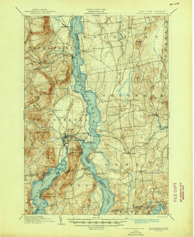 United States Geological Survey Ticonderoga, NY-VT (1902, 62500-Scale) digital map