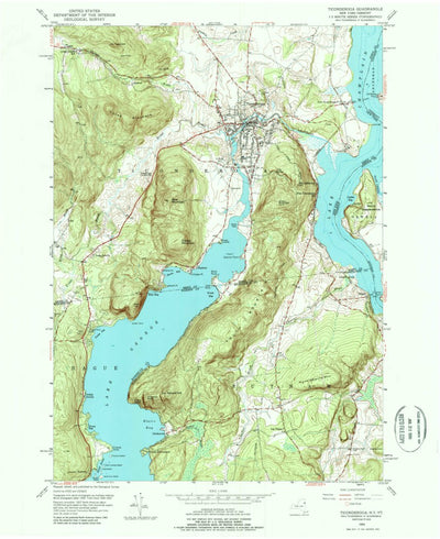 United States Geological Survey Ticonderoga, NY-VT (1950, 24000-Scale) digital map