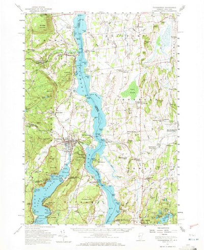 United States Geological Survey Ticonderoga, NY-VT (1950, 62500-Scale) digital map