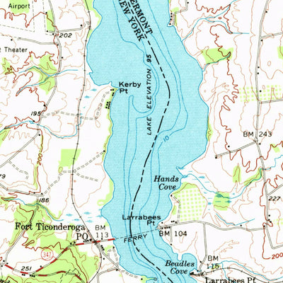 United States Geological Survey Ticonderoga, NY-VT (1950, 62500-Scale) digital map