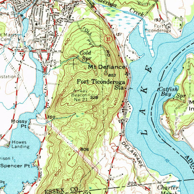 United States Geological Survey Ticonderoga, NY-VT (1950, 62500-Scale) digital map