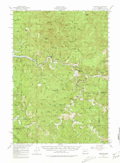 United States Geological Survey Tidewater, OR (1956, 62500-Scale) digital map