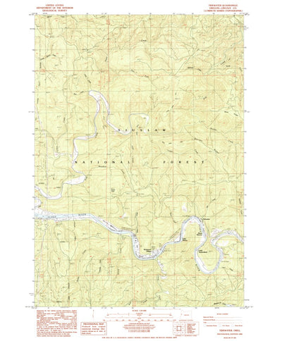 United States Geological Survey Tidewater, OR (1984, 24000-Scale) digital map