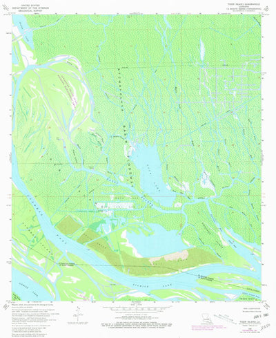 United States Geological Survey Tiger Island, LA (1969, 24000-Scale) digital map