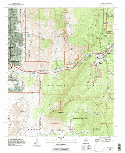 United States Geological Survey Tijeras, NM (1990, 24000-Scale) digital map
