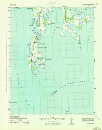 United States Geological Survey Tilghman, MD (1942, 31680-Scale) digital map