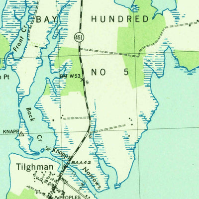 United States Geological Survey Tilghman, MD (1942, 31680-Scale) digital map