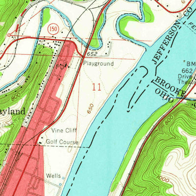 United States Geological Survey Tiltonsville, OH-WV (1957, 24000-Scale) digital map