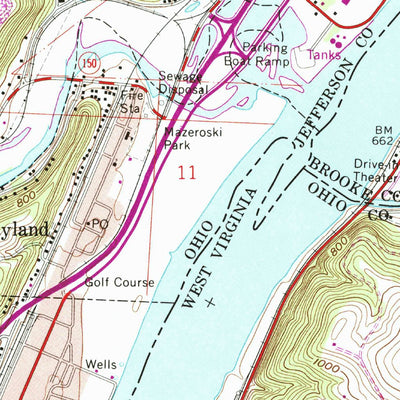 United States Geological Survey Tiltonsville, OH-WV (1968, 24000-Scale) digital map