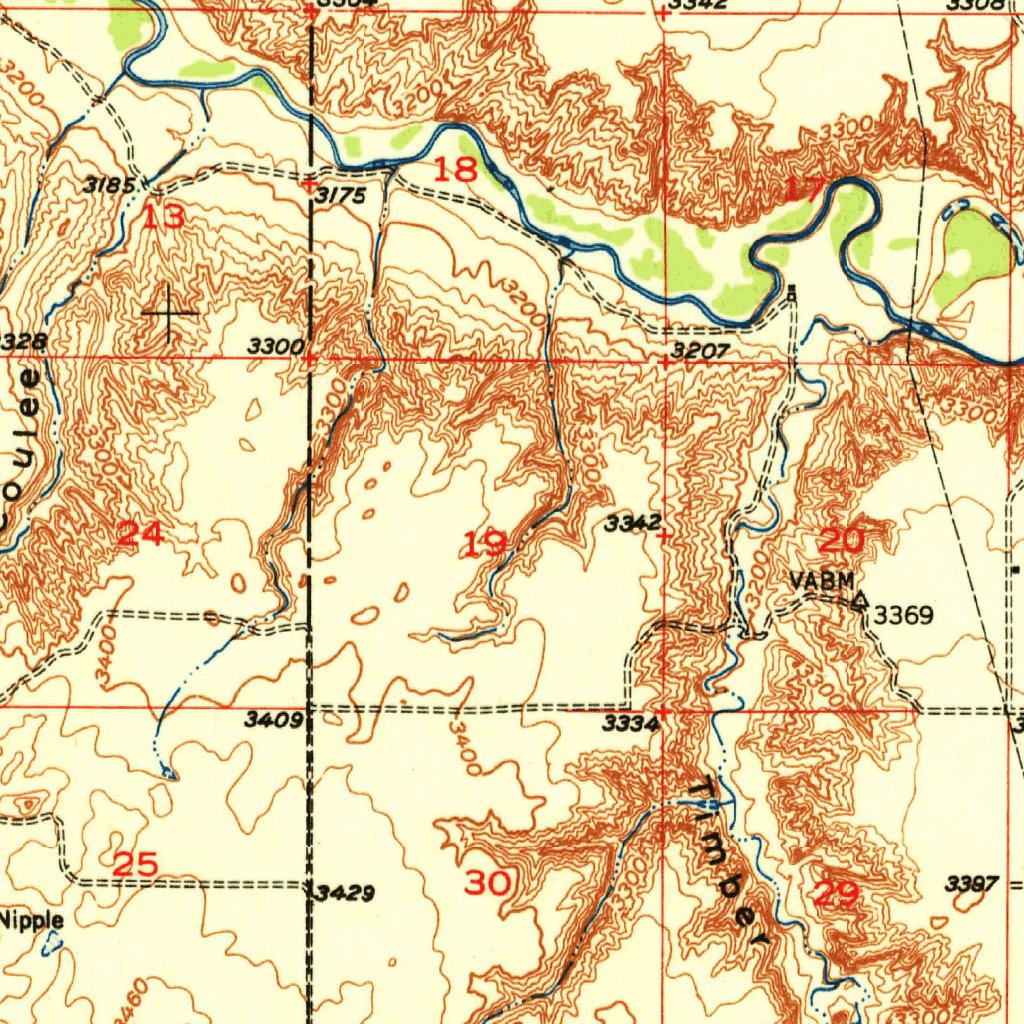 Timber Coulee, MT (1950, 62500-Scale) Map by United States Geological ...