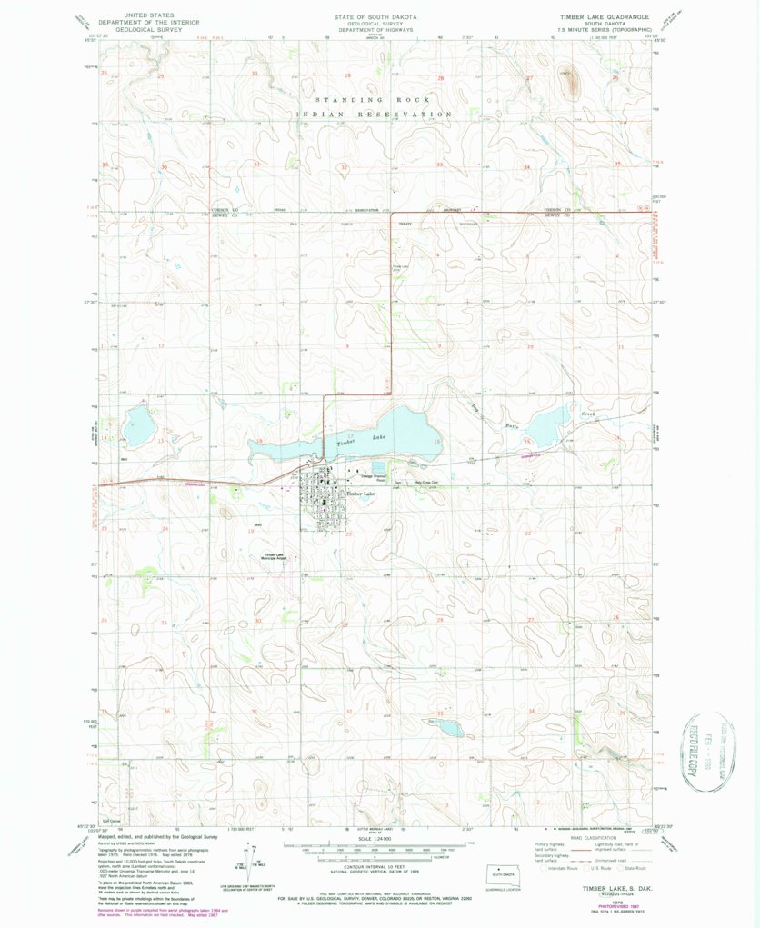 Timber Lake, SD (1978, 24000-Scale) Map by United States Geological ...