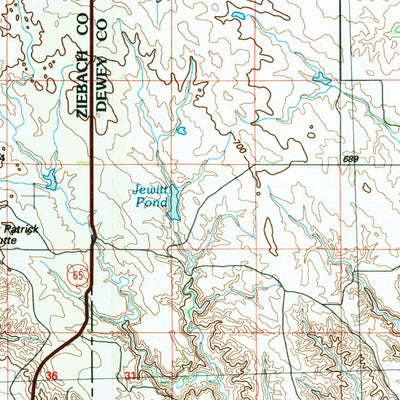 United States Geological Survey Timber Lake, SD (1986, 100000-Scale) digital map