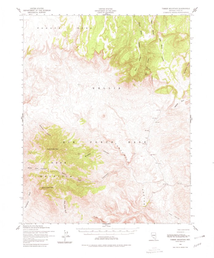Timber Mountain, NV (1952, 62500-Scale) Map by United States Geological ...
