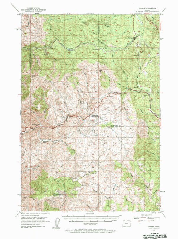 Timber, OR (1955, 62500-Scale) Map by United States Geological Survey ...
