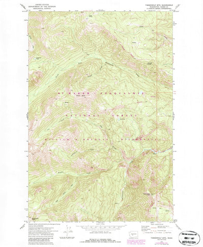 United States Geological Survey Timberwolf Mountain, WA (1971, 24000-Scale) digital map
